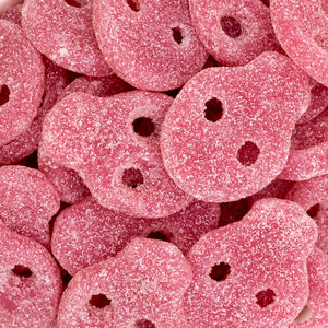sour pink strawberry skulls