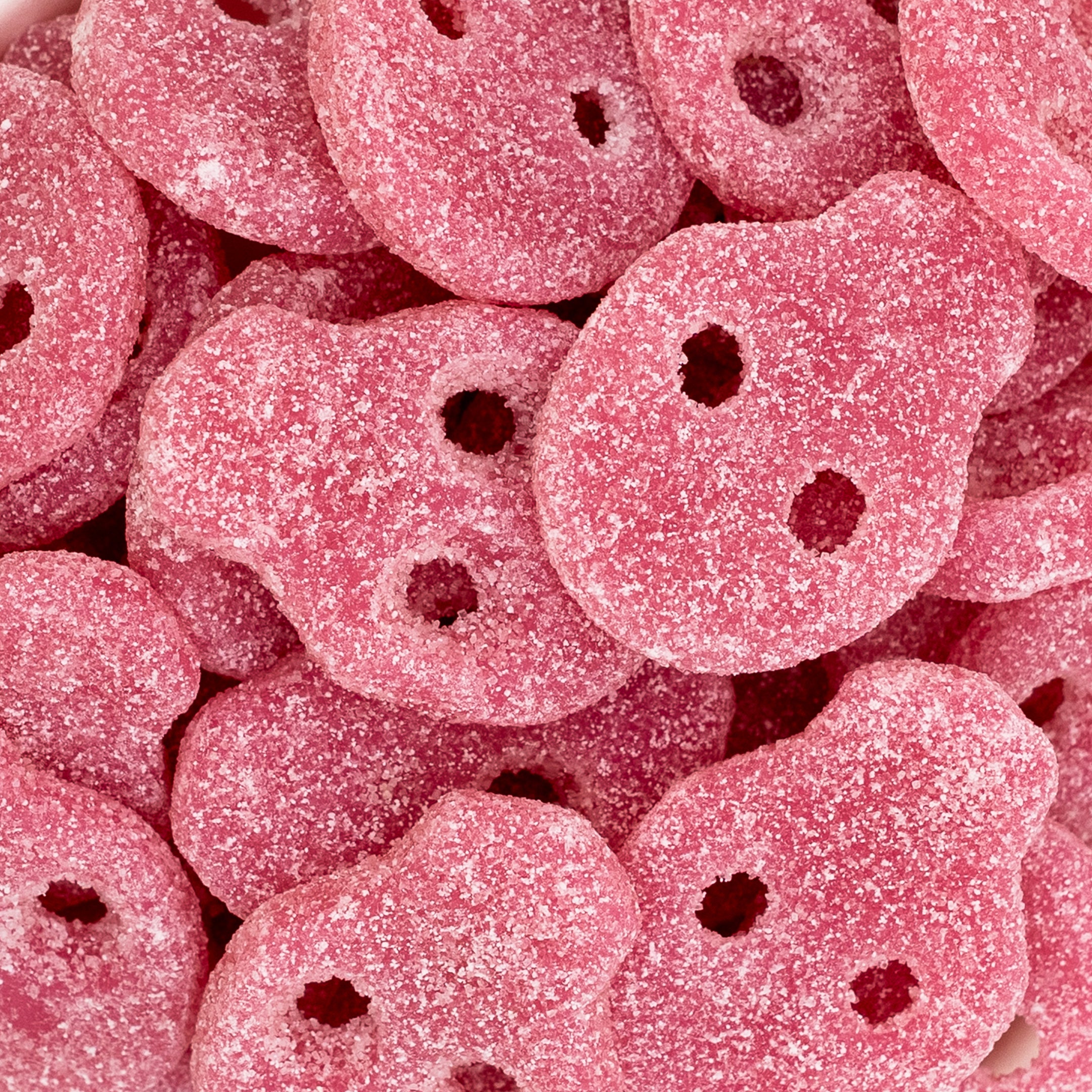 sour pink strawberry skulls